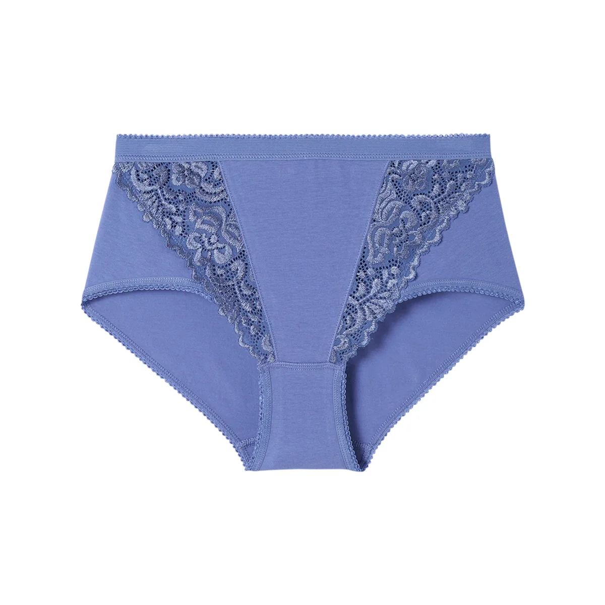 Ladies High Waisted Cotton Stretch Lace Brief Panties - Image 12