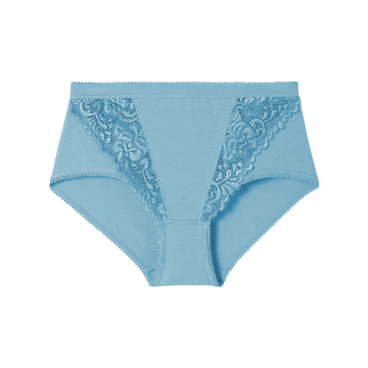 Ladies High Waisted Cotton Stretch Lace Brief Panties - Image 13