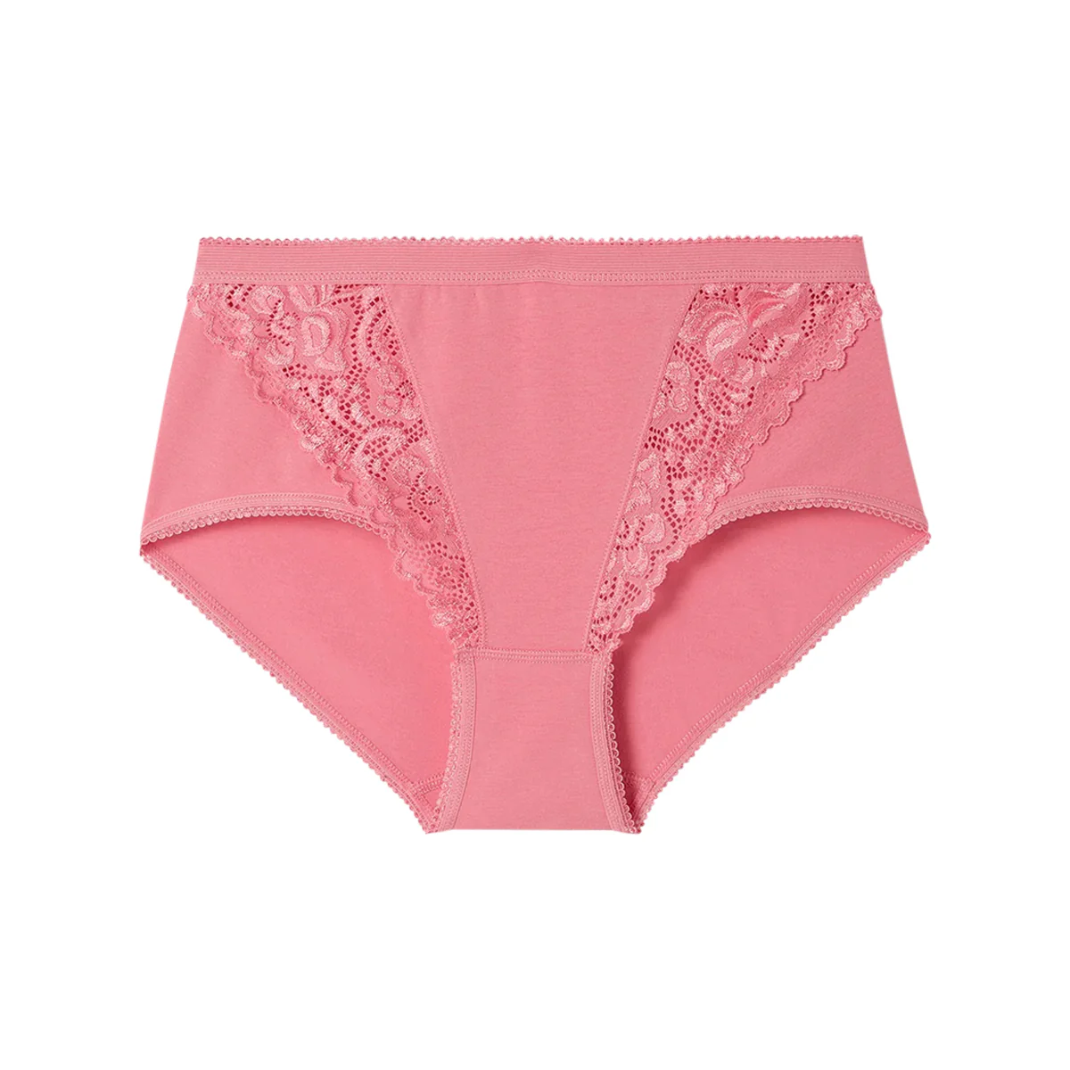 Ladies High Waisted Cotton Stretch Lace Brief Panties - Image 14