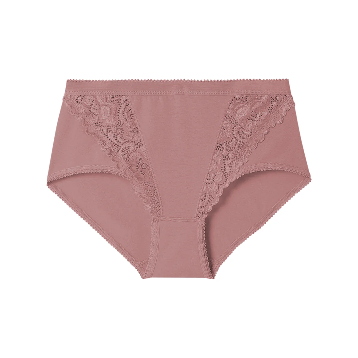 Ladies High Waisted Cotton Stretch Lace Brief Panties - Image 16