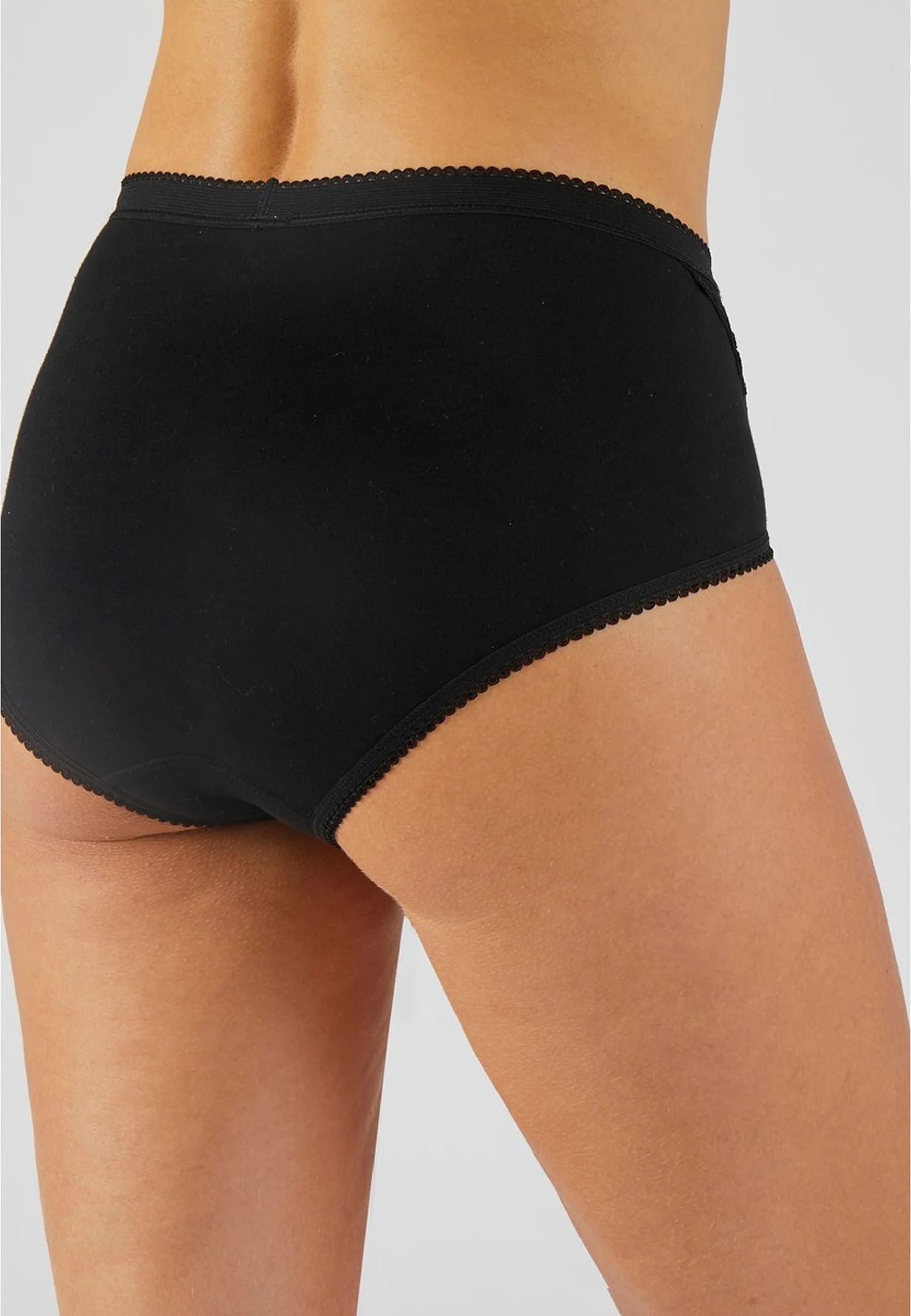 Ladies High Waisted Cotton Stretch Lace Brief Panties - Image 17