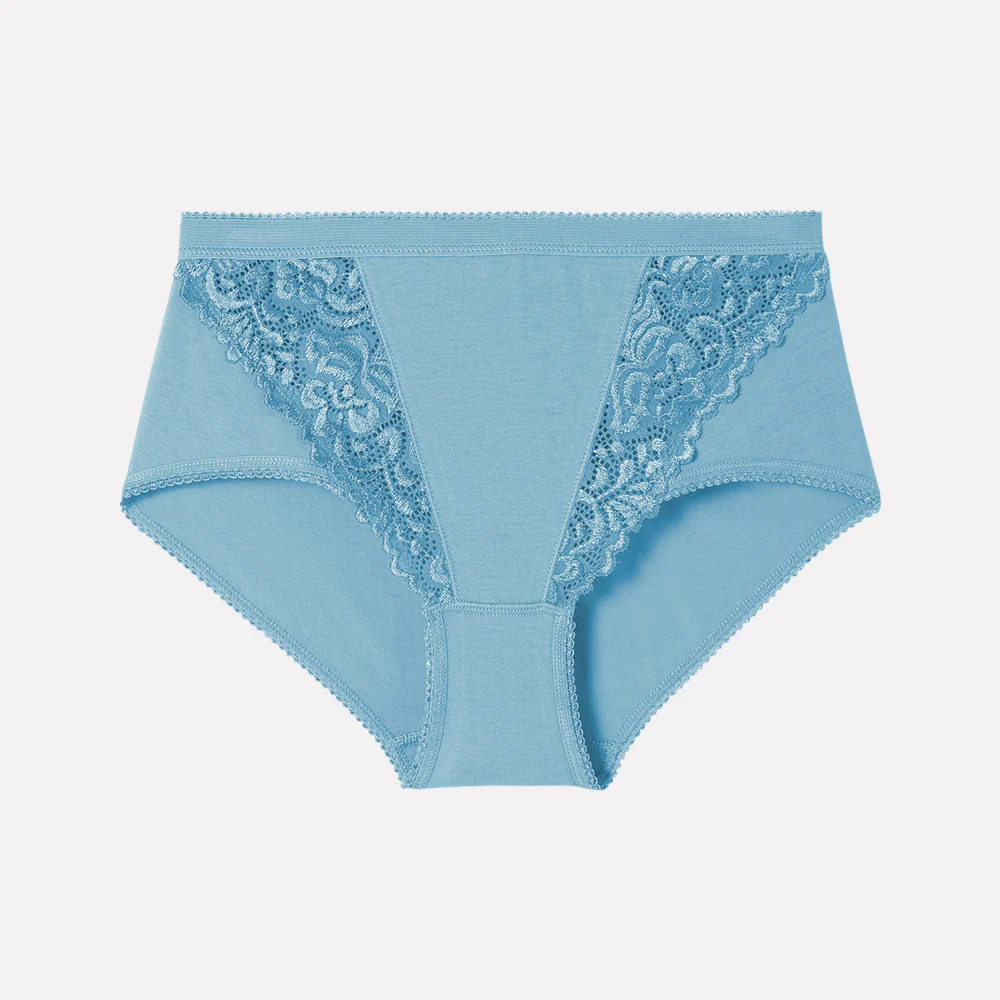 Ladies High Waisted Cotton Stretch Lace Brief Panties - Image 27