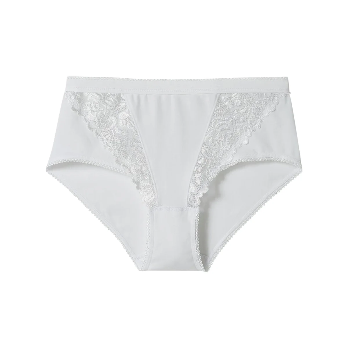 Ladies High Waisted Cotton Stretch Lace Brief Panties - Image 8