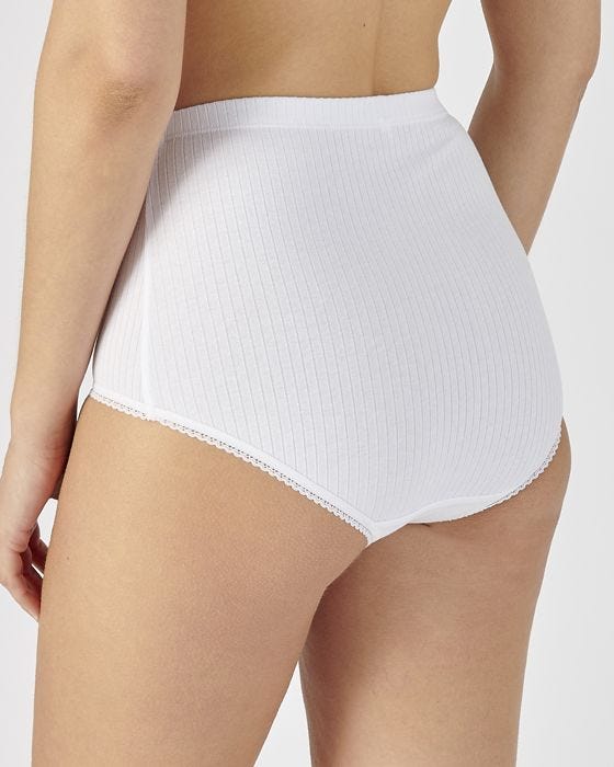 Ladies High Waisted Ribbed Cotton Brief Panty - Image 6