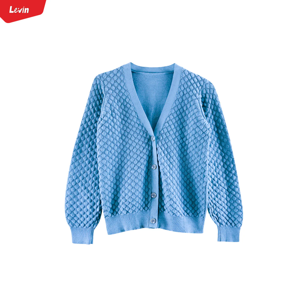 Ladies Long Sleeve V-Neck Knitted Cardigan - Image 11