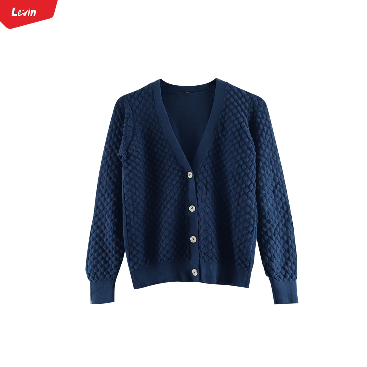 Ladies Long Sleeve V-Neck Knitted Cardigan - Image 12