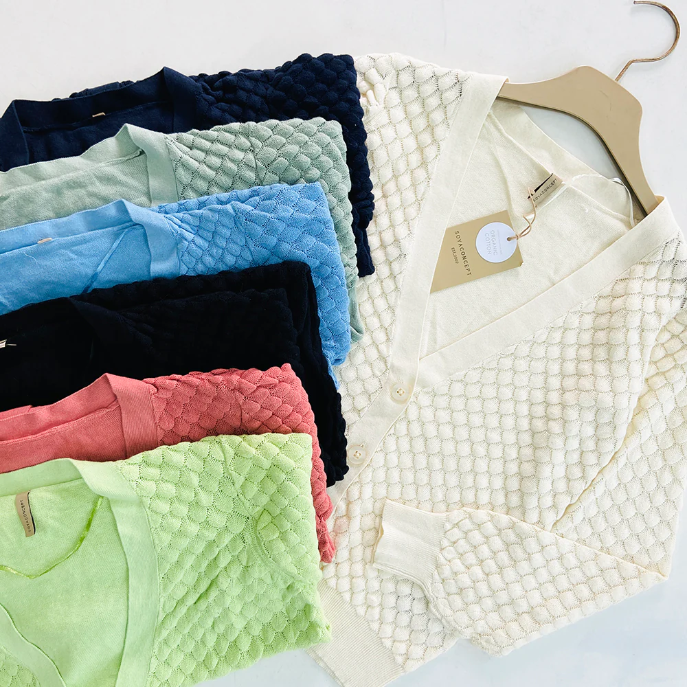 Ladies Long Sleeve V-Neck Knitted Cardigan - Image 14