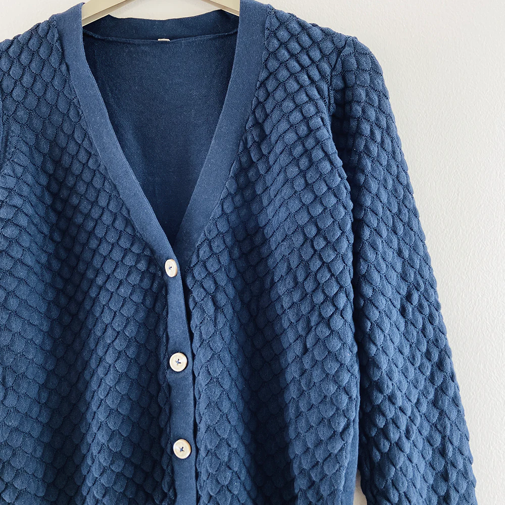 Ladies Long Sleeve V-Neck Knitted Cardigan - Image 16