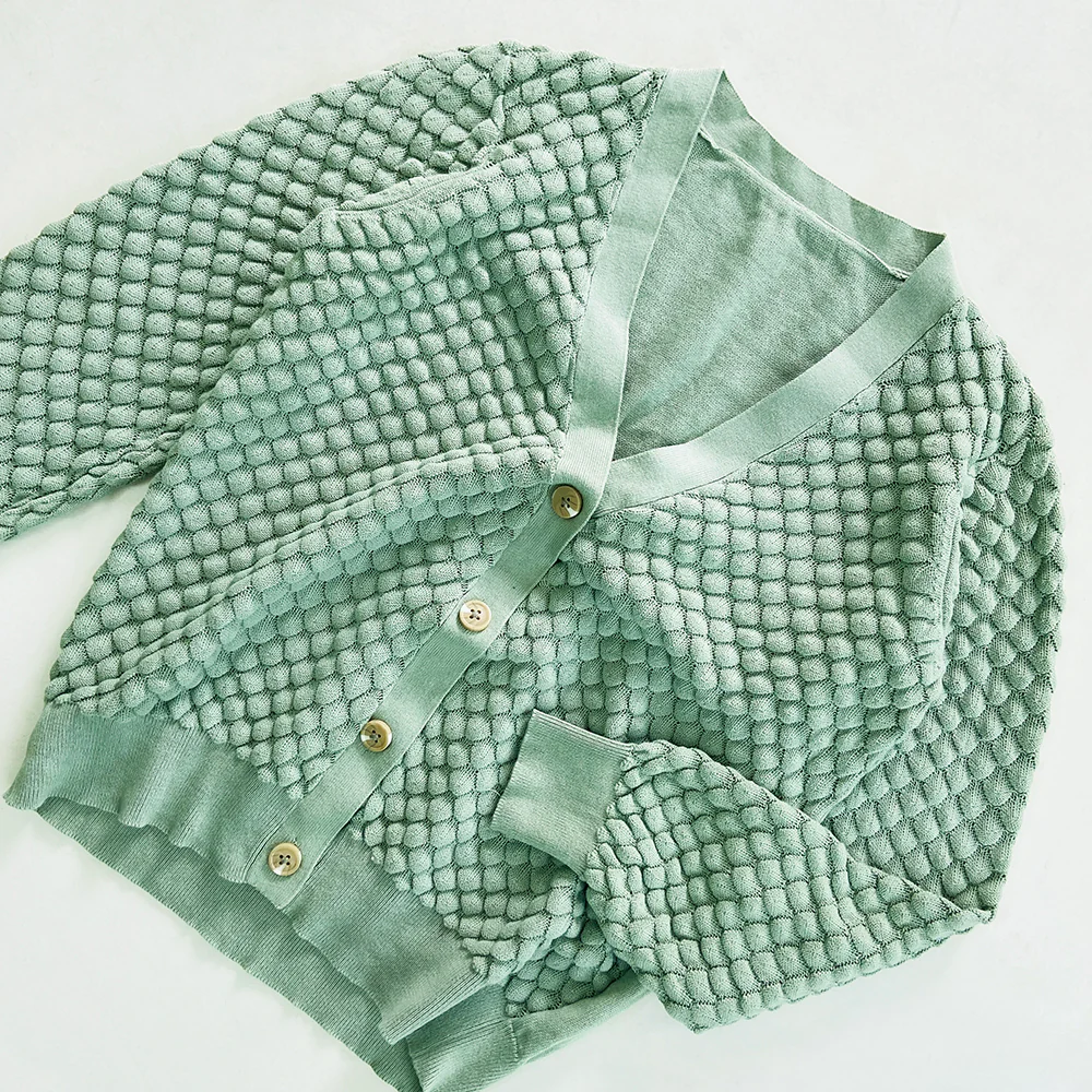 Ladies Long Sleeve V-Neck Knitted Cardigan - Image 27
