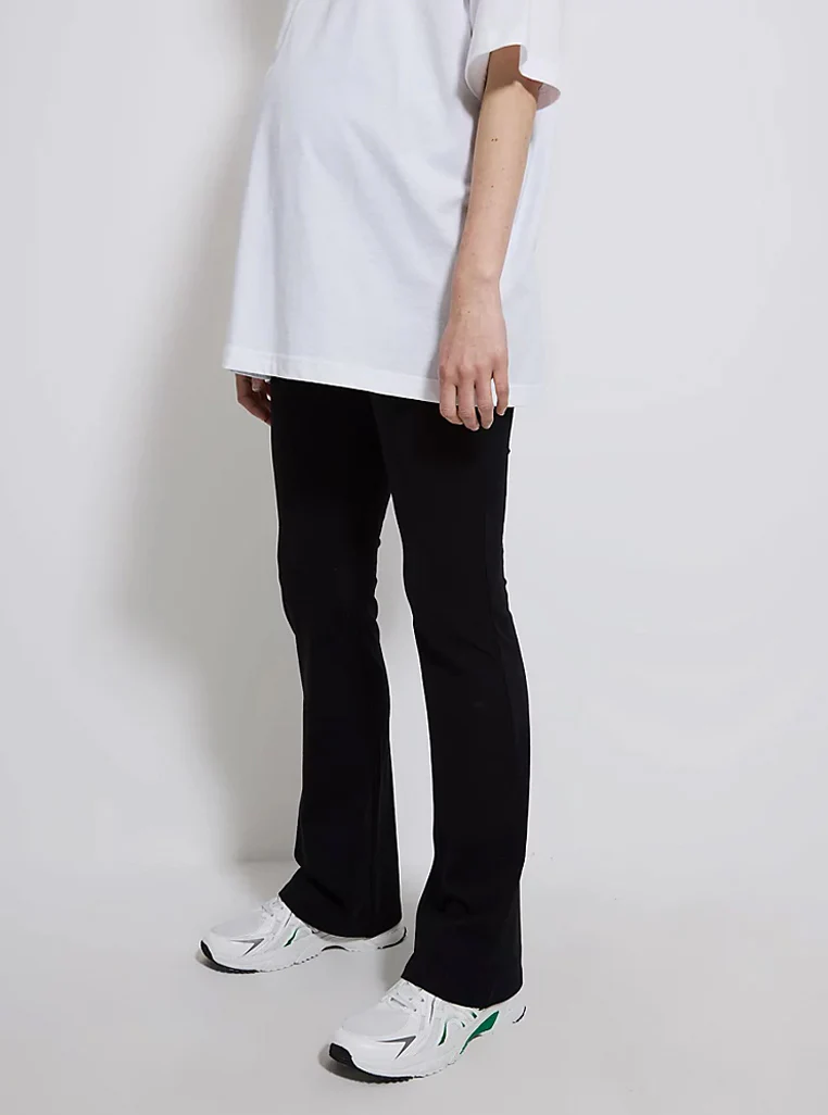 Ladies Maternity Black Flare Leggings - Image 4