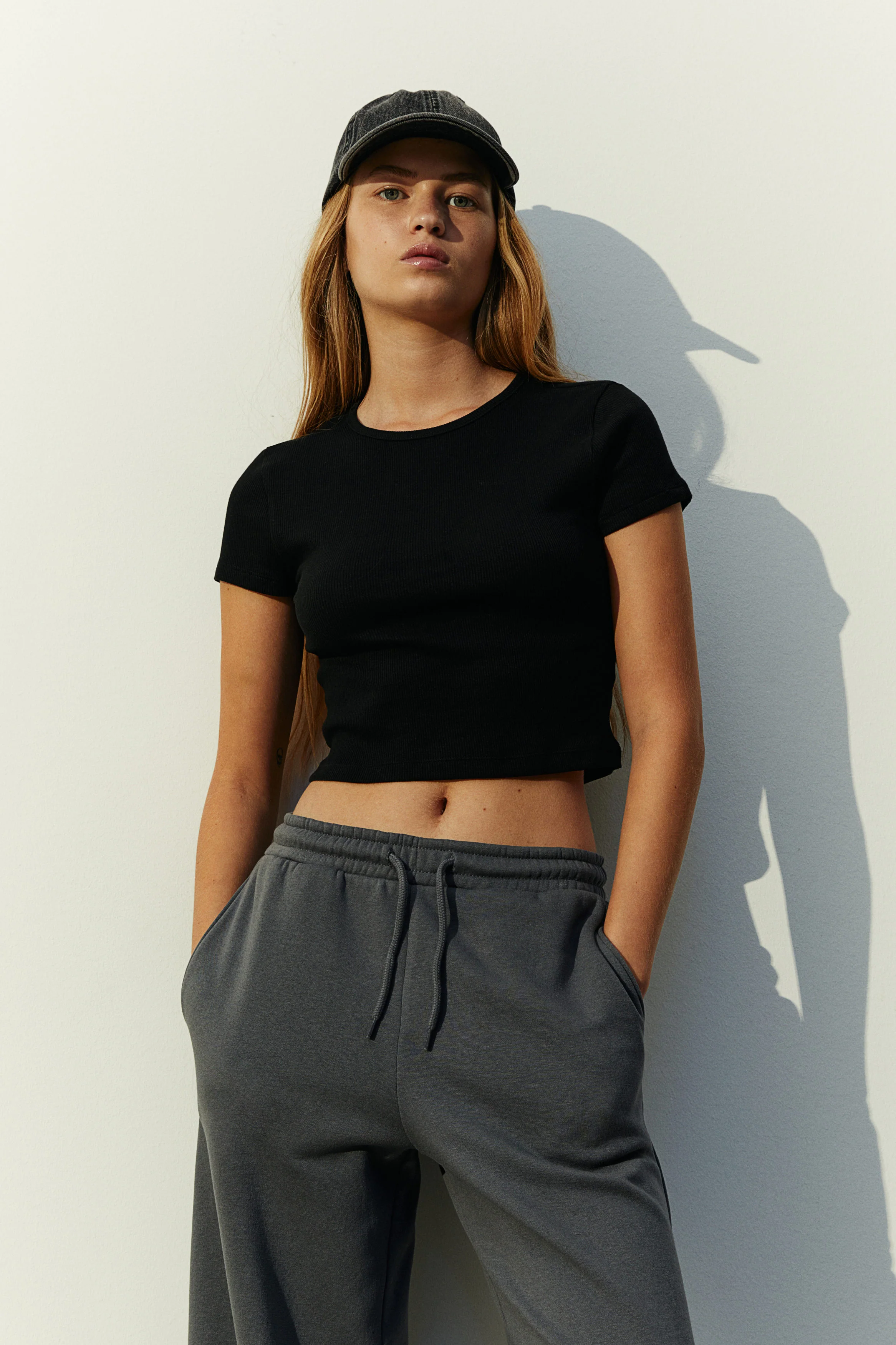 Ladies Short Sleeve Ribbed Crop Top - Image 5