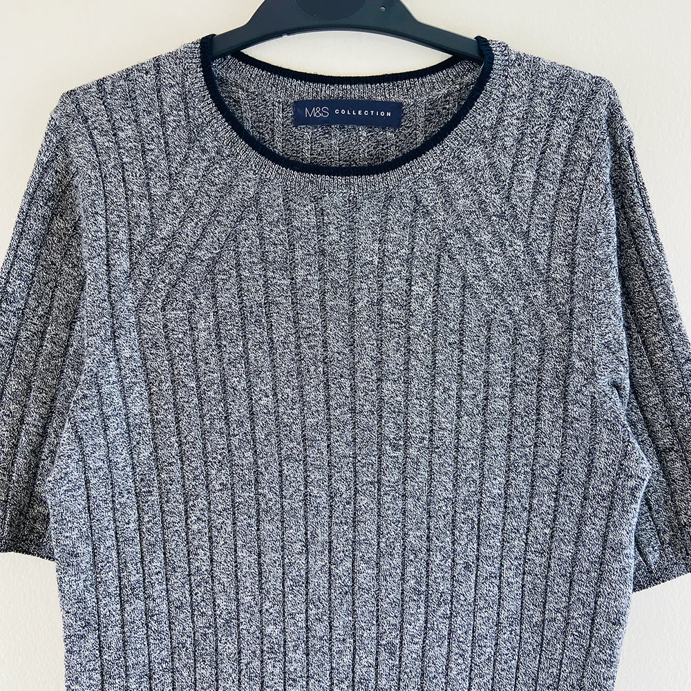 Ladies Short Sleeve Ribbed Knit Sweater Jumper - Image 8