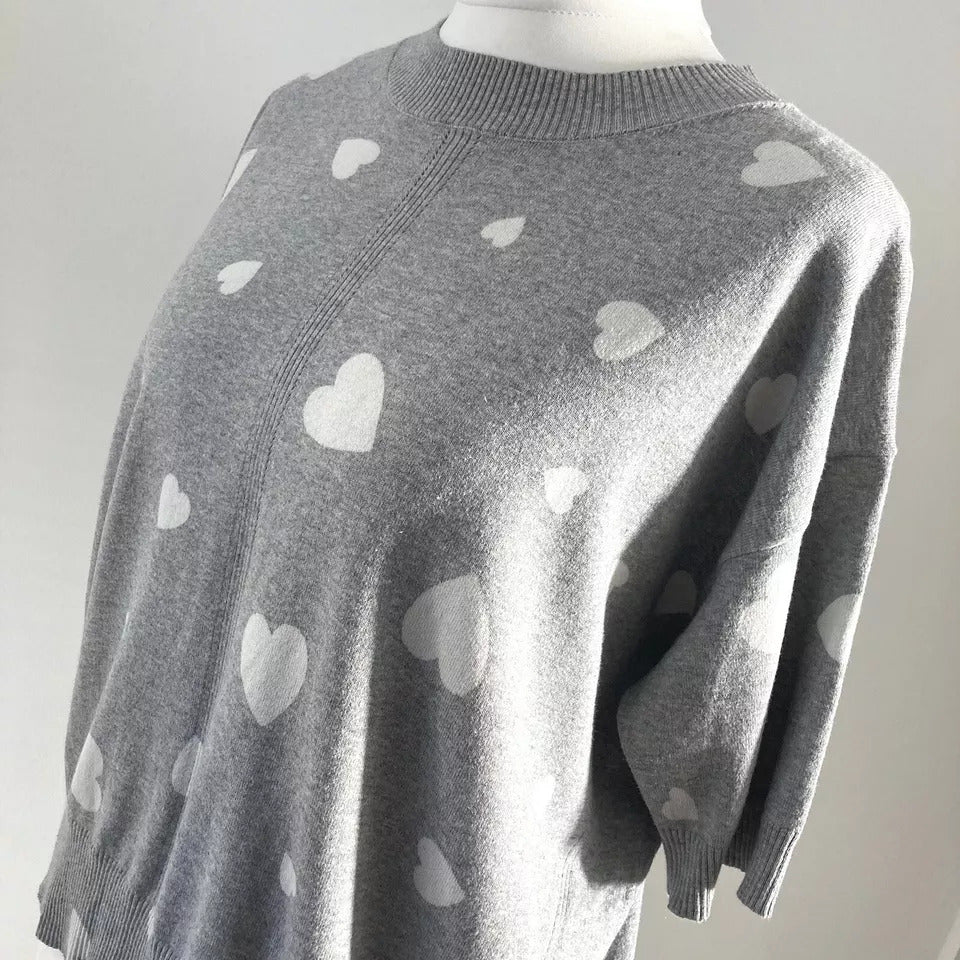 Ladies Short Sleeved Cotton Blend Knit Jumper Sweater - Image 2