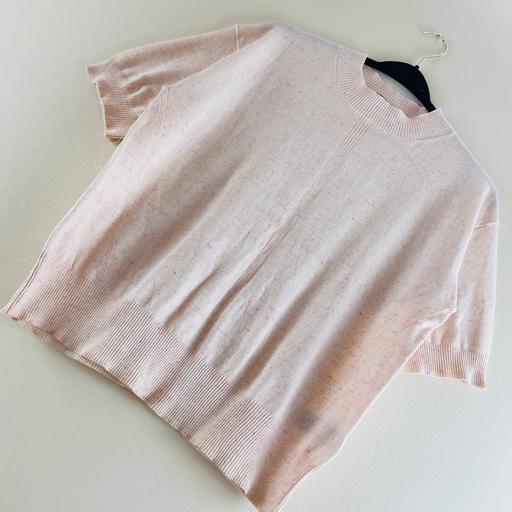 Ladies Short Sleeved Cotton Blend Knit Jumper Sweater - Image 6