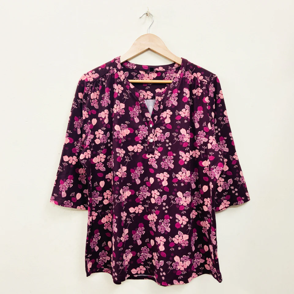 Ladies ¾ Sleeve Soft Floral Casual Top - Image 35