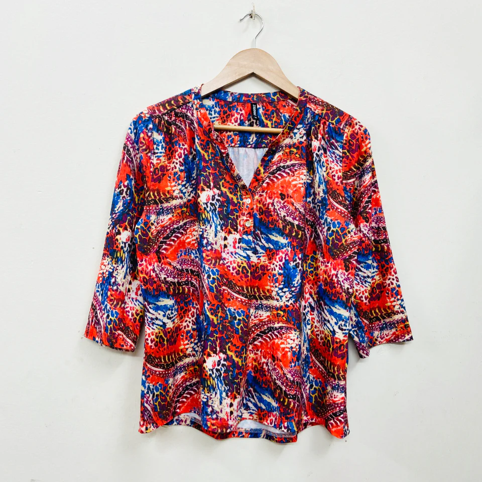 Ladies ¾ Sleeve Soft Floral Casual Top - Image 37