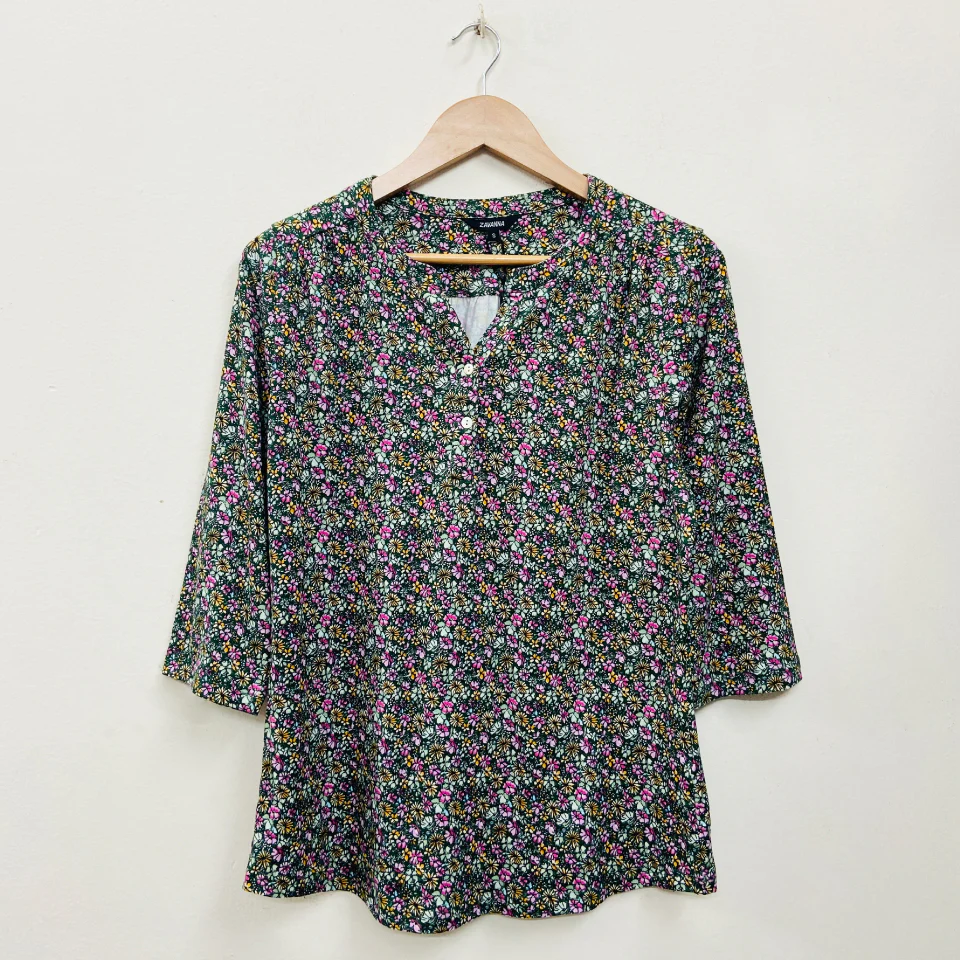 Ladies ¾ Sleeve Soft Floral Casual Top - Image 40