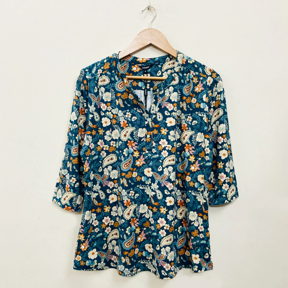 Ladies ¾ Sleeve Soft Floral Casual Top - Image 44
