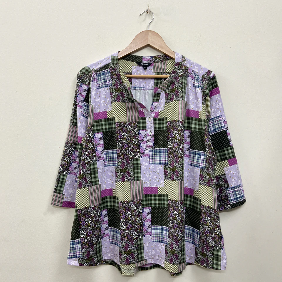 Ladies ¾ Sleeve Soft Floral Casual Top - Image 48