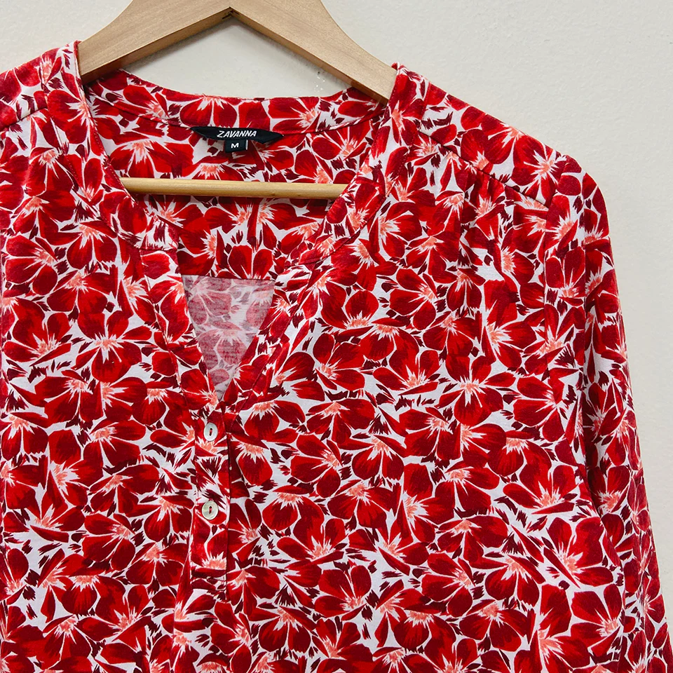 Ladies ¾ Sleeve Soft Floral Casual Top with Knitted Bottom - Image 24