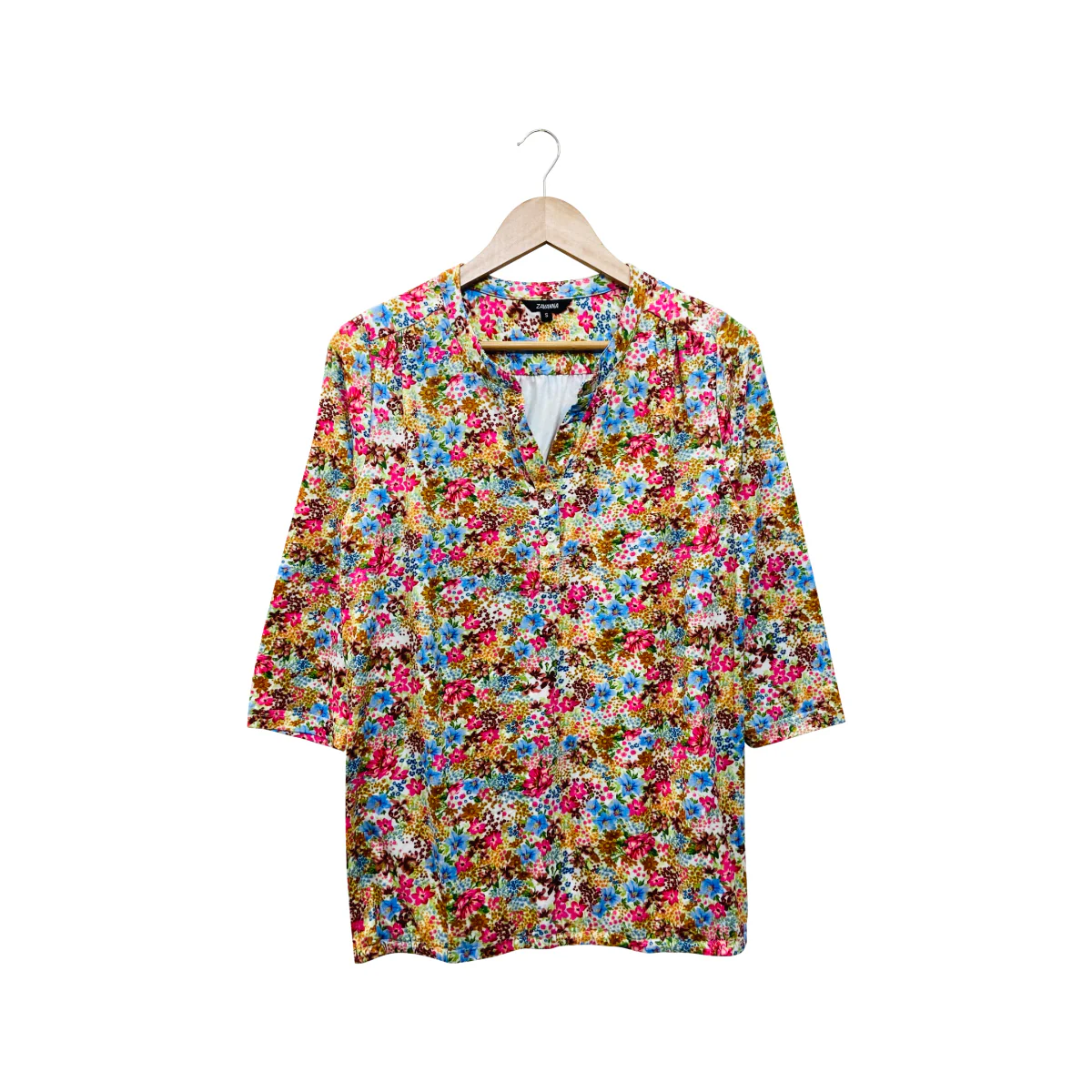 Ladies ¾ Sleeve Soft Floral Casual Top with Knitted Bottom - Image 25