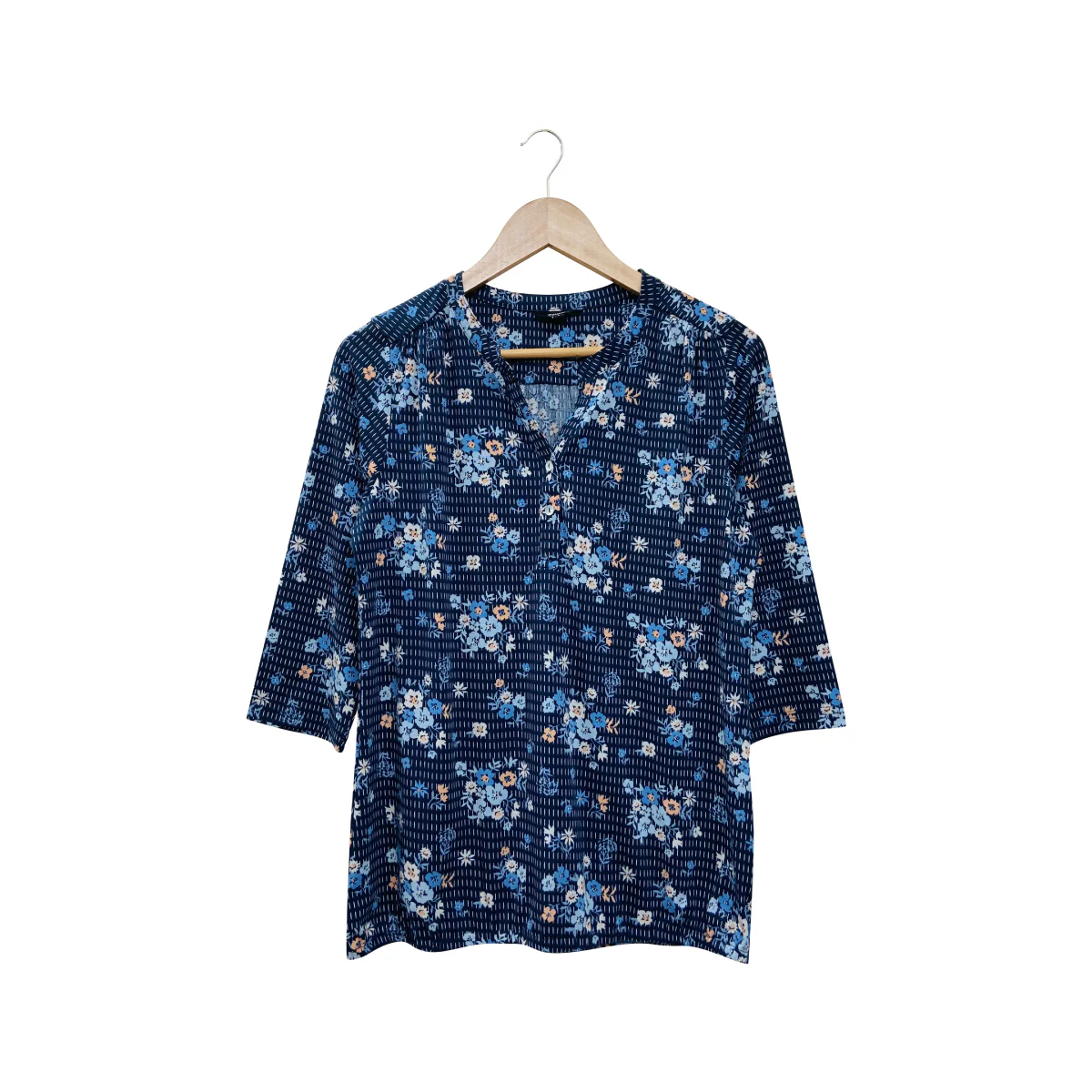Ladies ¾ Sleeve Soft Floral Casual Top with Knitted Bottom - Image 26