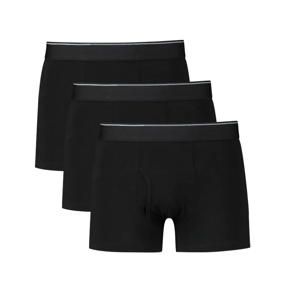 Mens Pack of 3 Black Stretch Cotton Boxer
