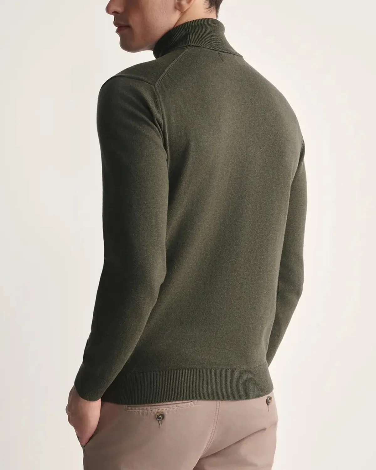 Mens Premium Cotton Turtleneck Long Sleeve Knit Sweater - Image 8