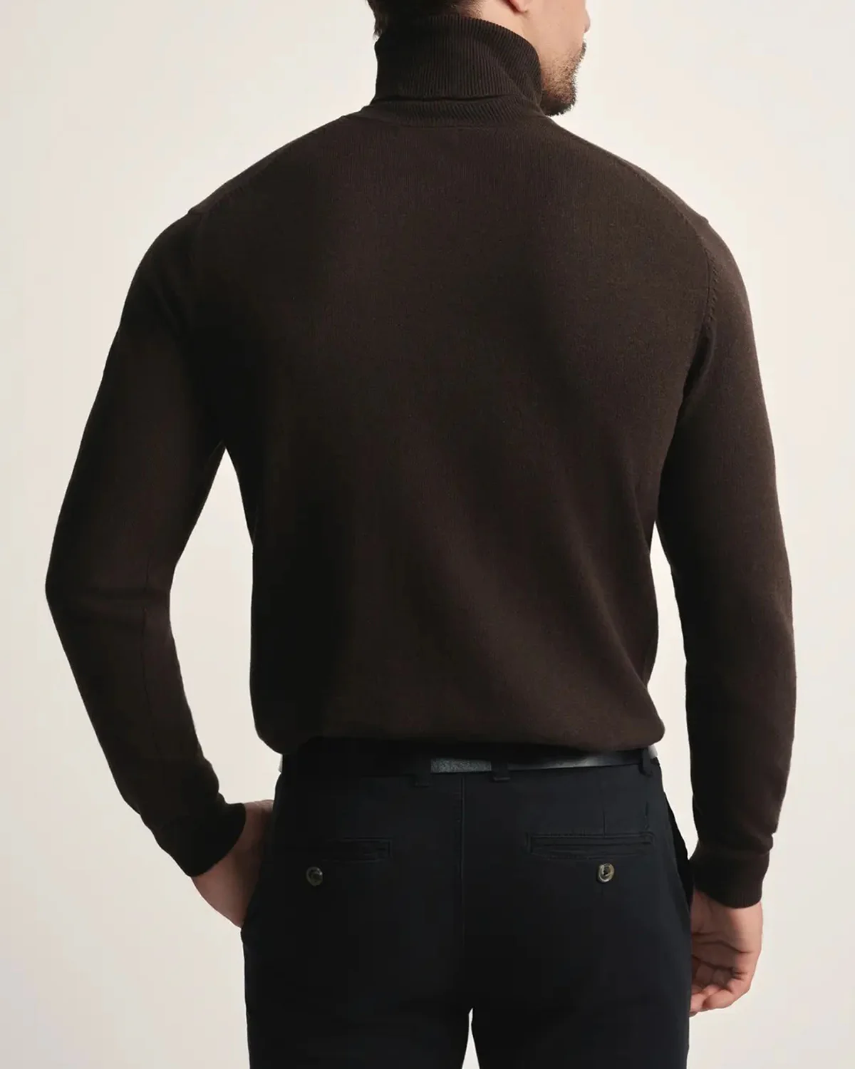 Mens Premium Cotton Turtleneck Long Sleeve Knit Sweater - Image 9