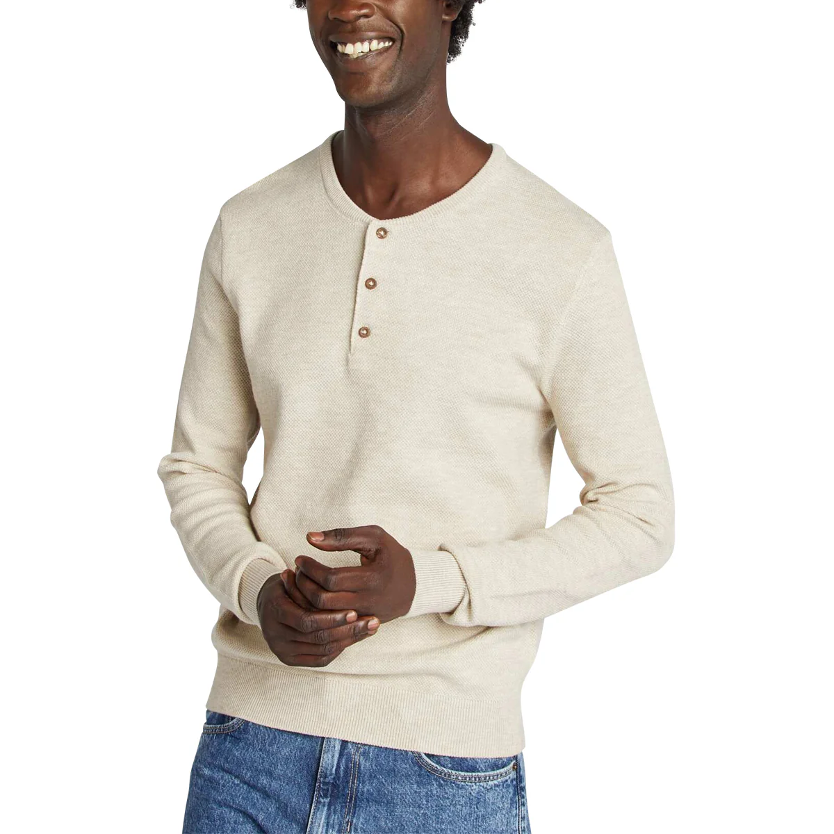 Men’s Premium Textured Knit Henley Round Neck Sweater - Image 12