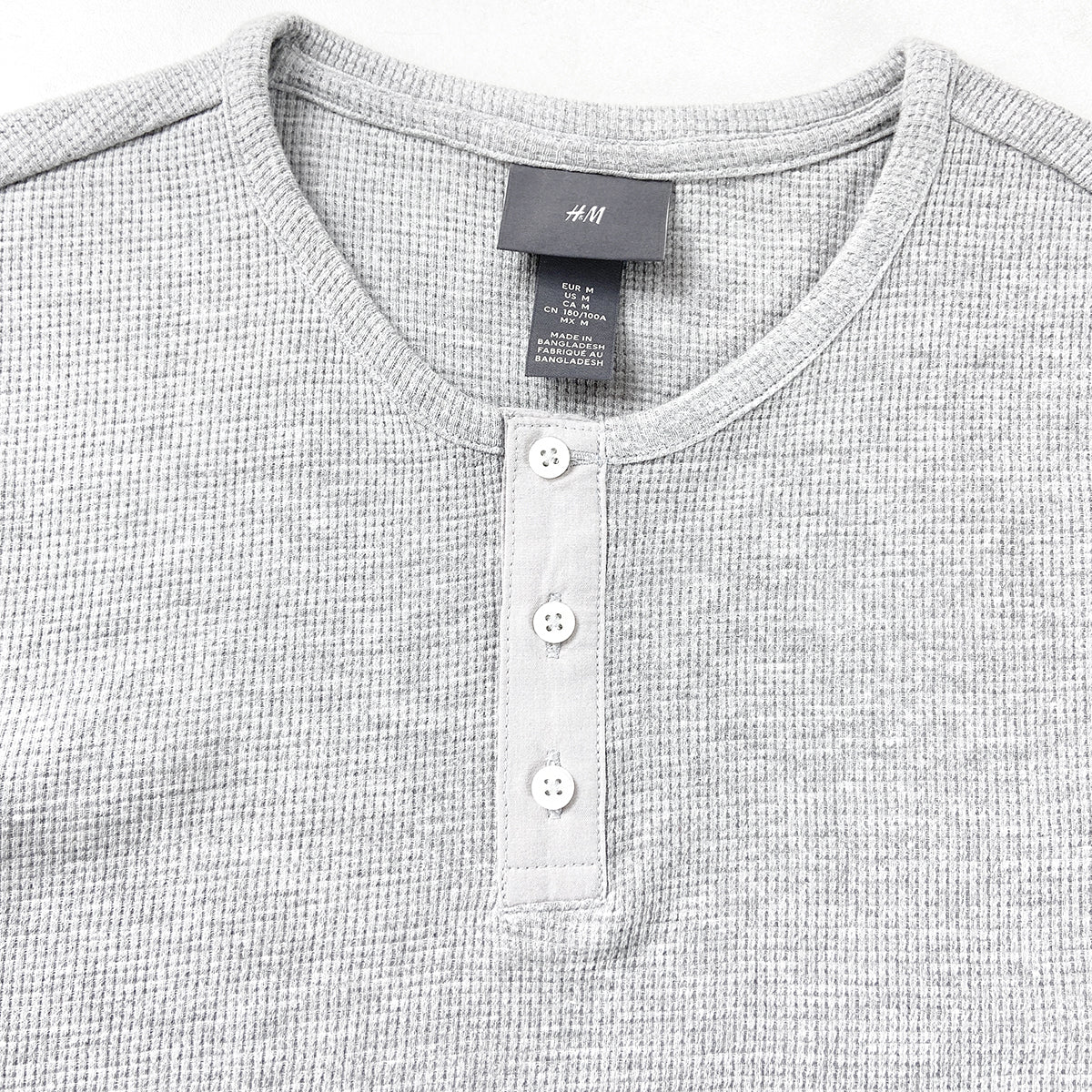 Men’s Waffle Knit Long Sleeve Henley T-shirt - Image 8