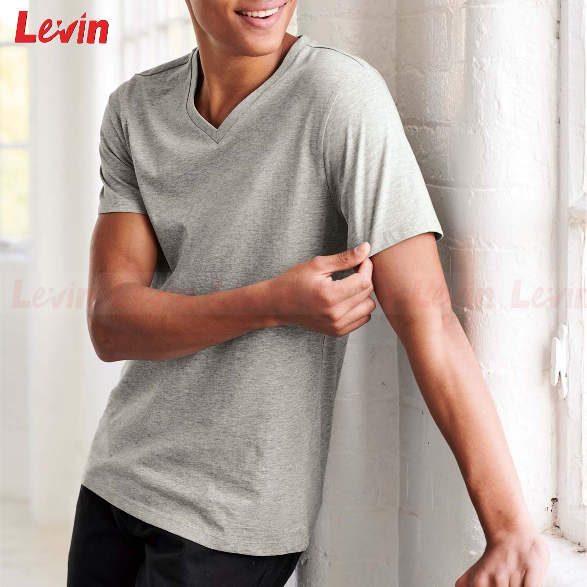 Men V Neck Cotton T Shirt Half Sleeve Basic T-shirt - Image 5