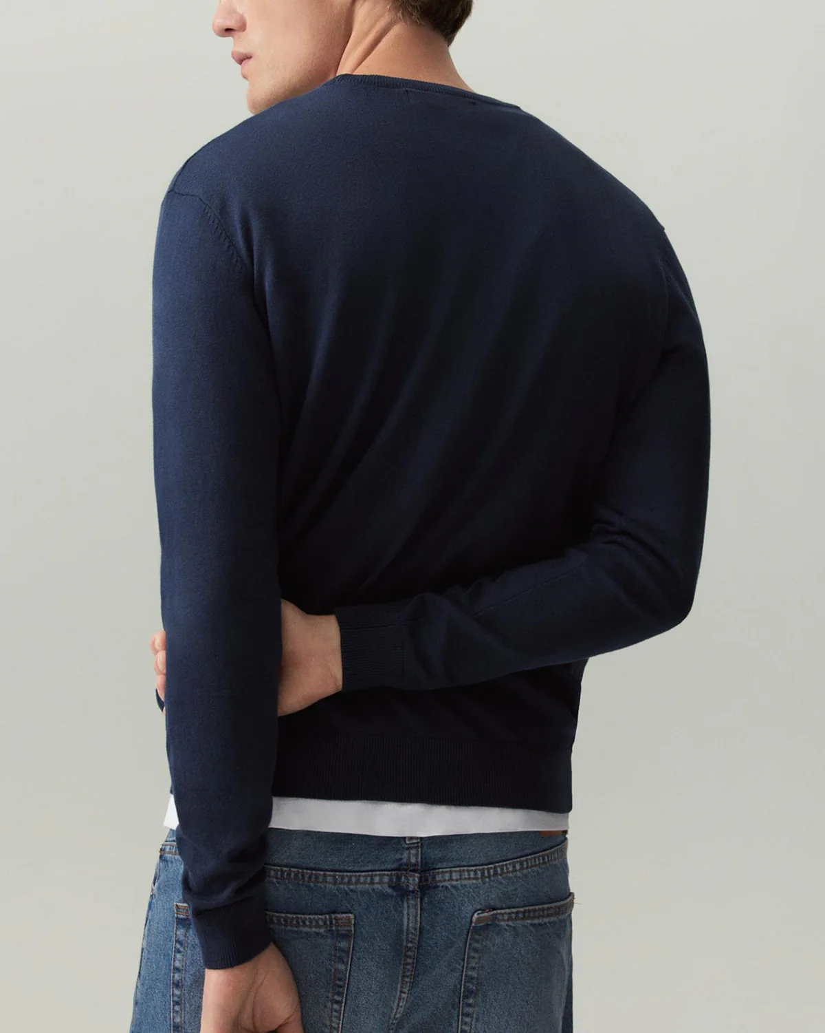Mens Basic Knit Crew Neck Long Sleeve Pullover Sweater - Image 11