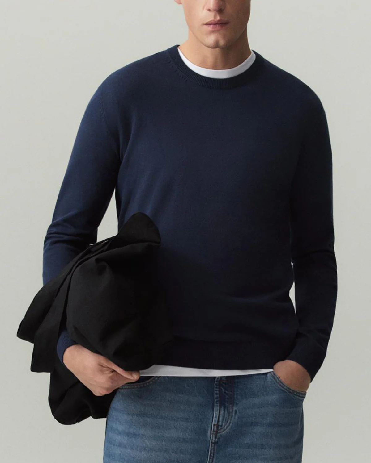 Mens Basic Knit Crew Neck Long Sleeve Pullover Sweater - Image 13
