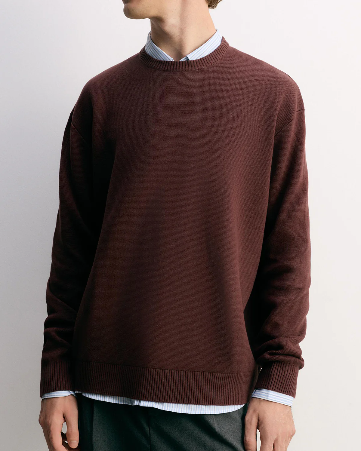 Mens Basic Knit Crew Neck Long Sleeve Pullover Sweater - Image 17