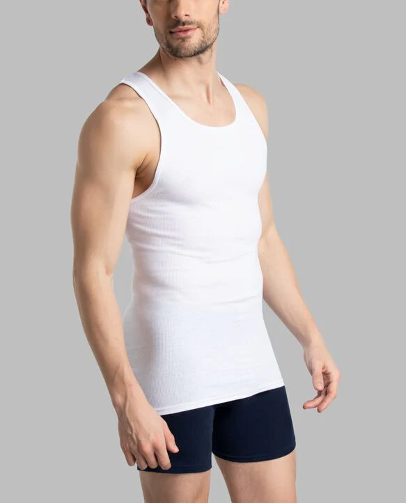 Men's Fitted Ribbed Scoop neck Cotton Tank Top - Image 16