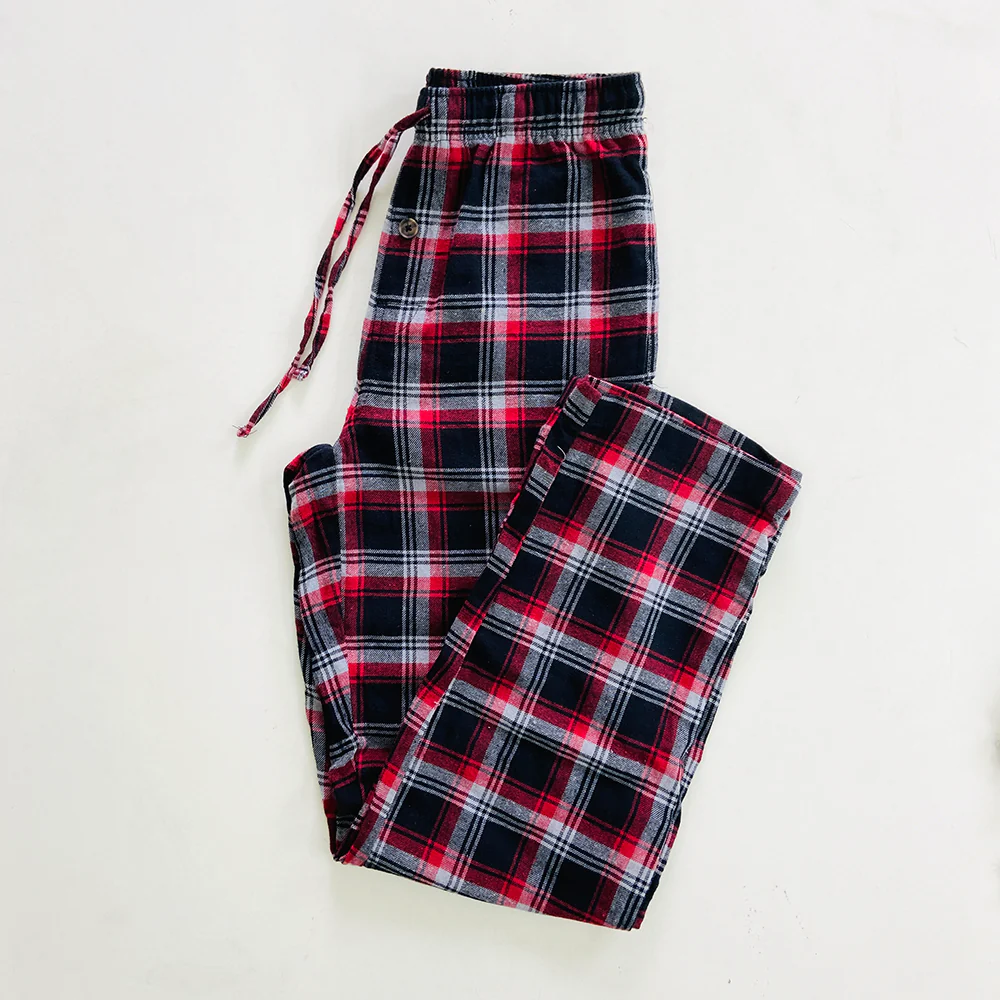 Mens Flannel Side Pocket Cotton Lounge Pajama Trouser - Image 2