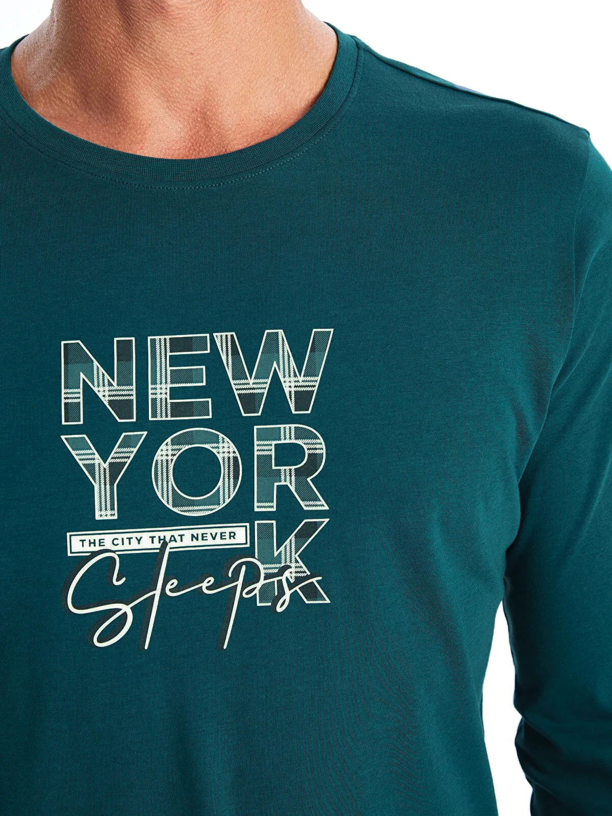 Mens Full Sleeve Crew Neck Jersey Cotton T-Shirt - Image 3