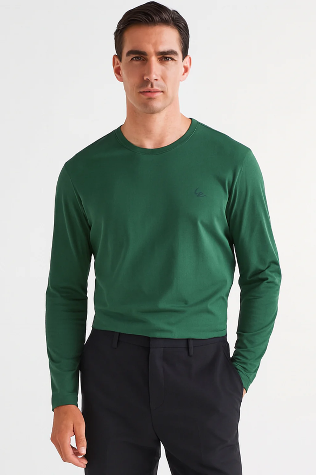 Mens Full Sleeve Crew Neck Jersey Cotton T-Shirt - Image 2