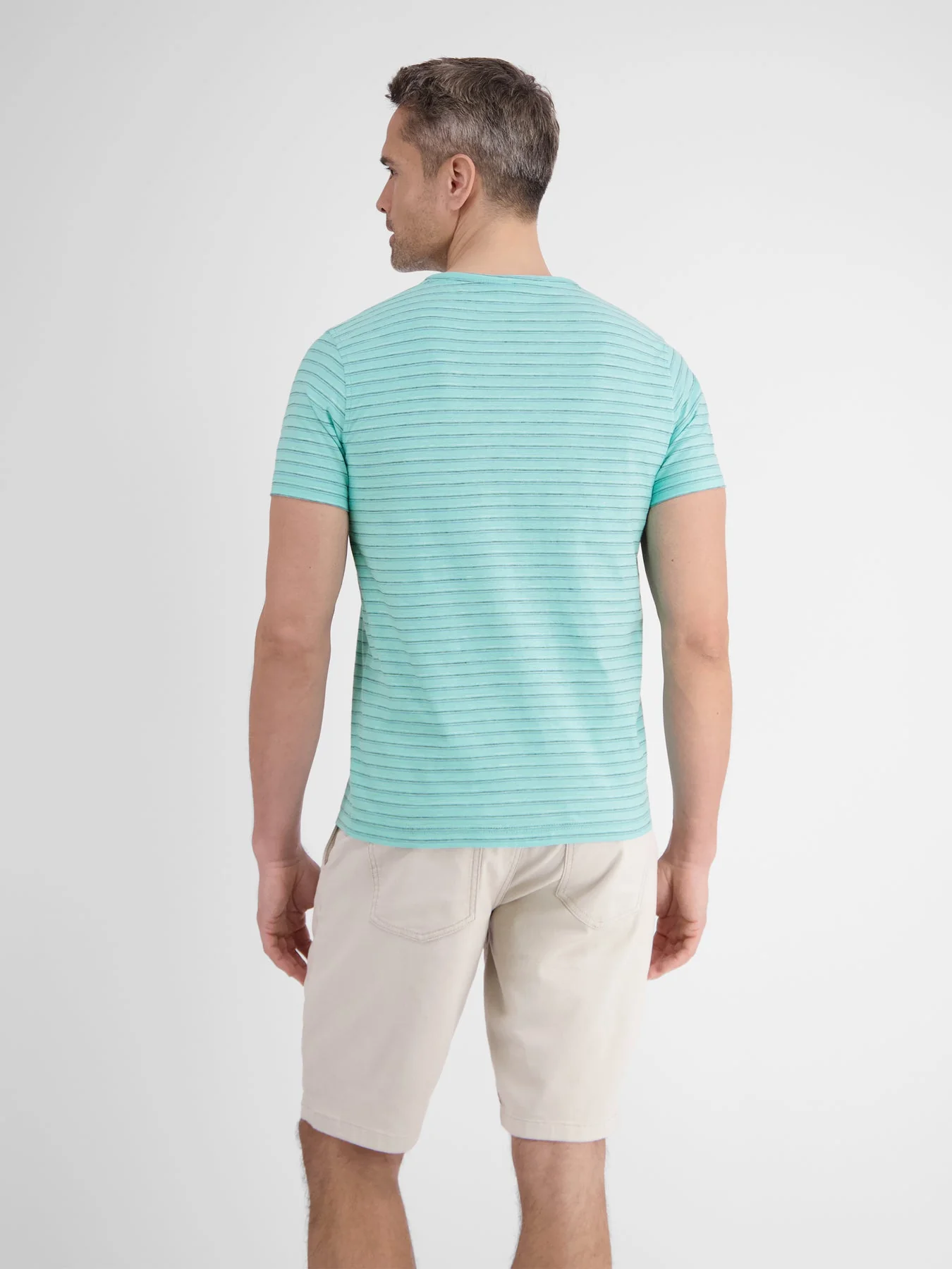 Men's Half Sleeve Striped Serafino T-shirt - Image 11