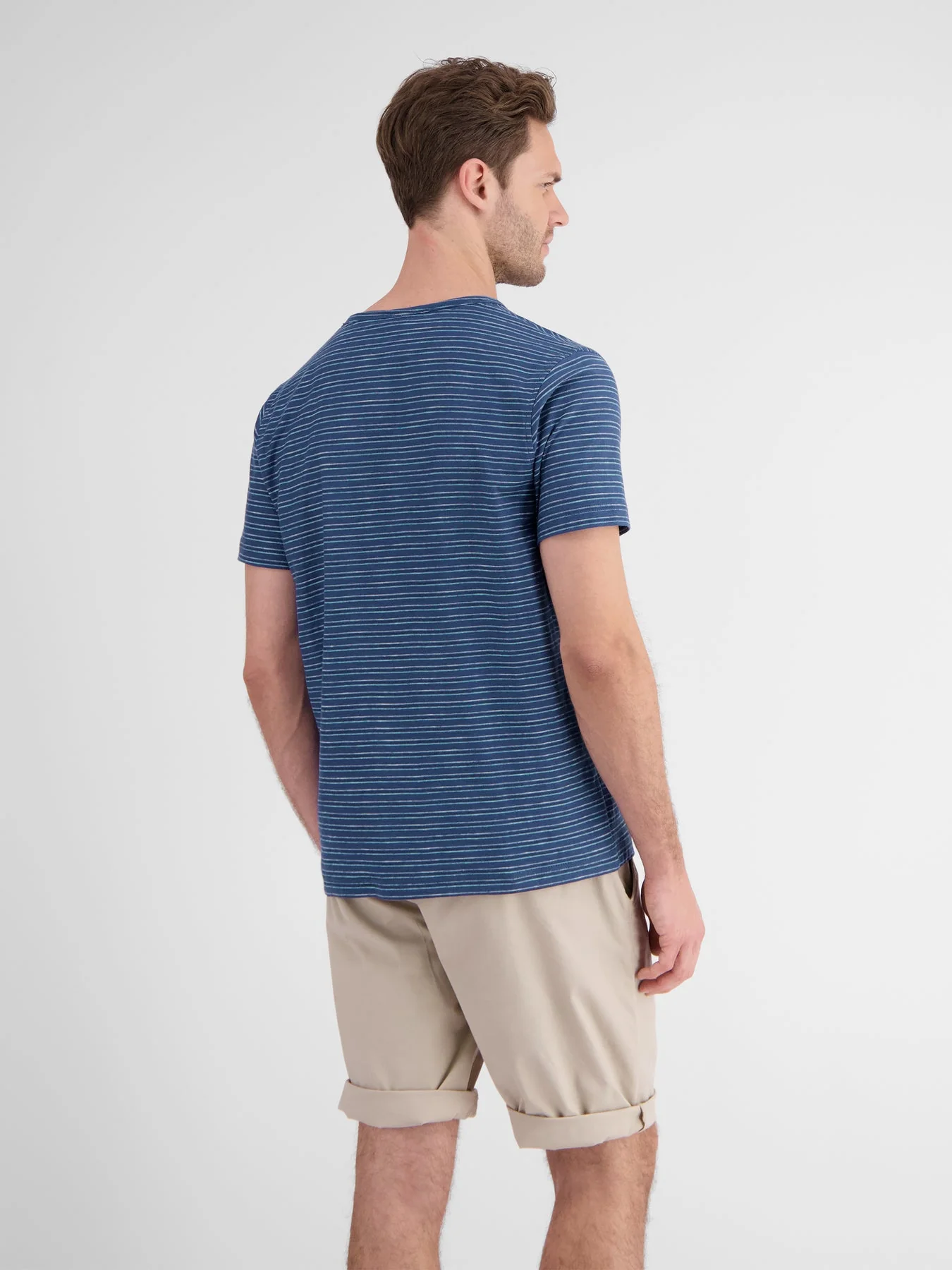 Men's Half Sleeve Striped Serafino T-shirt - Image 17