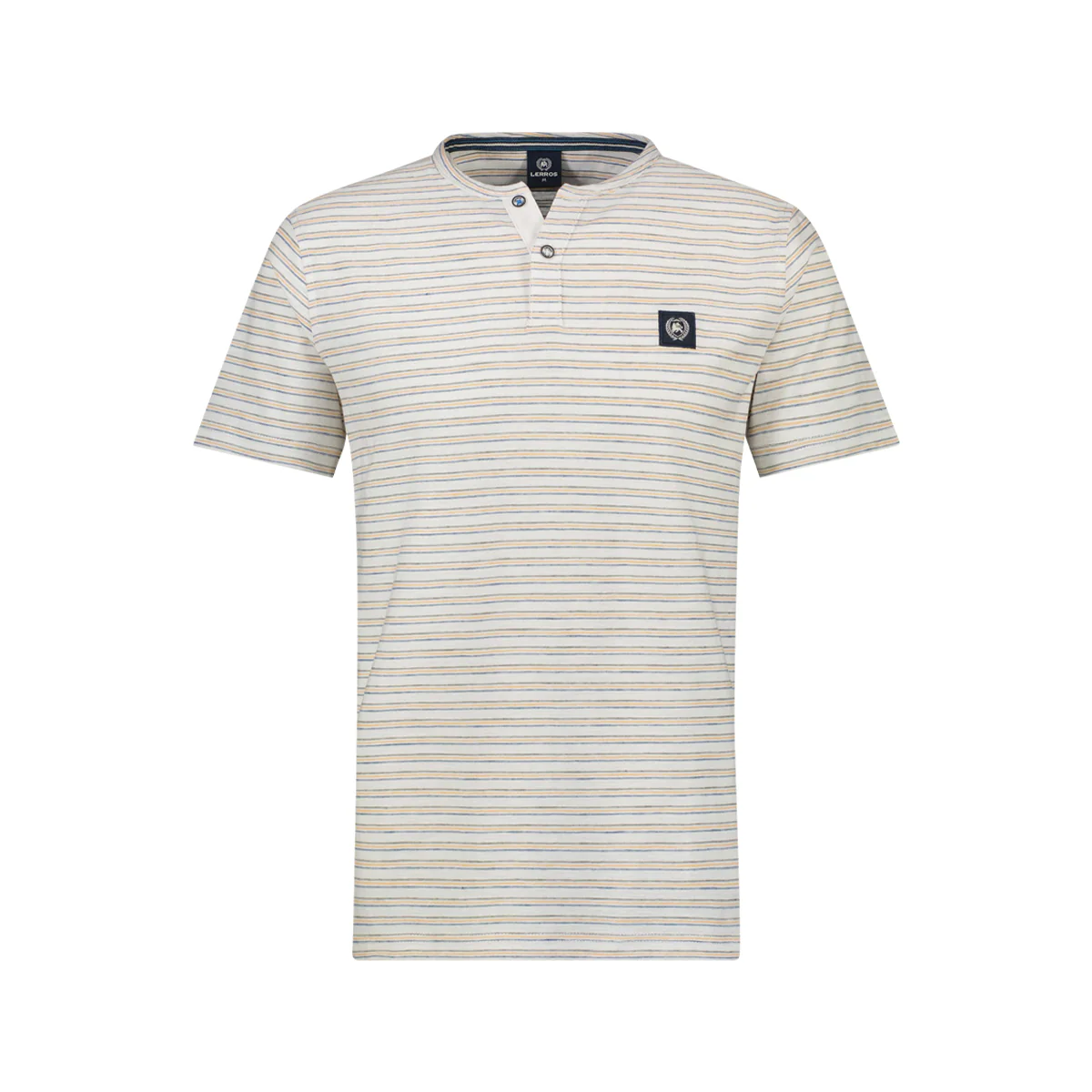 Men's Half Sleeve Striped Serafino T-shirt - Image 2