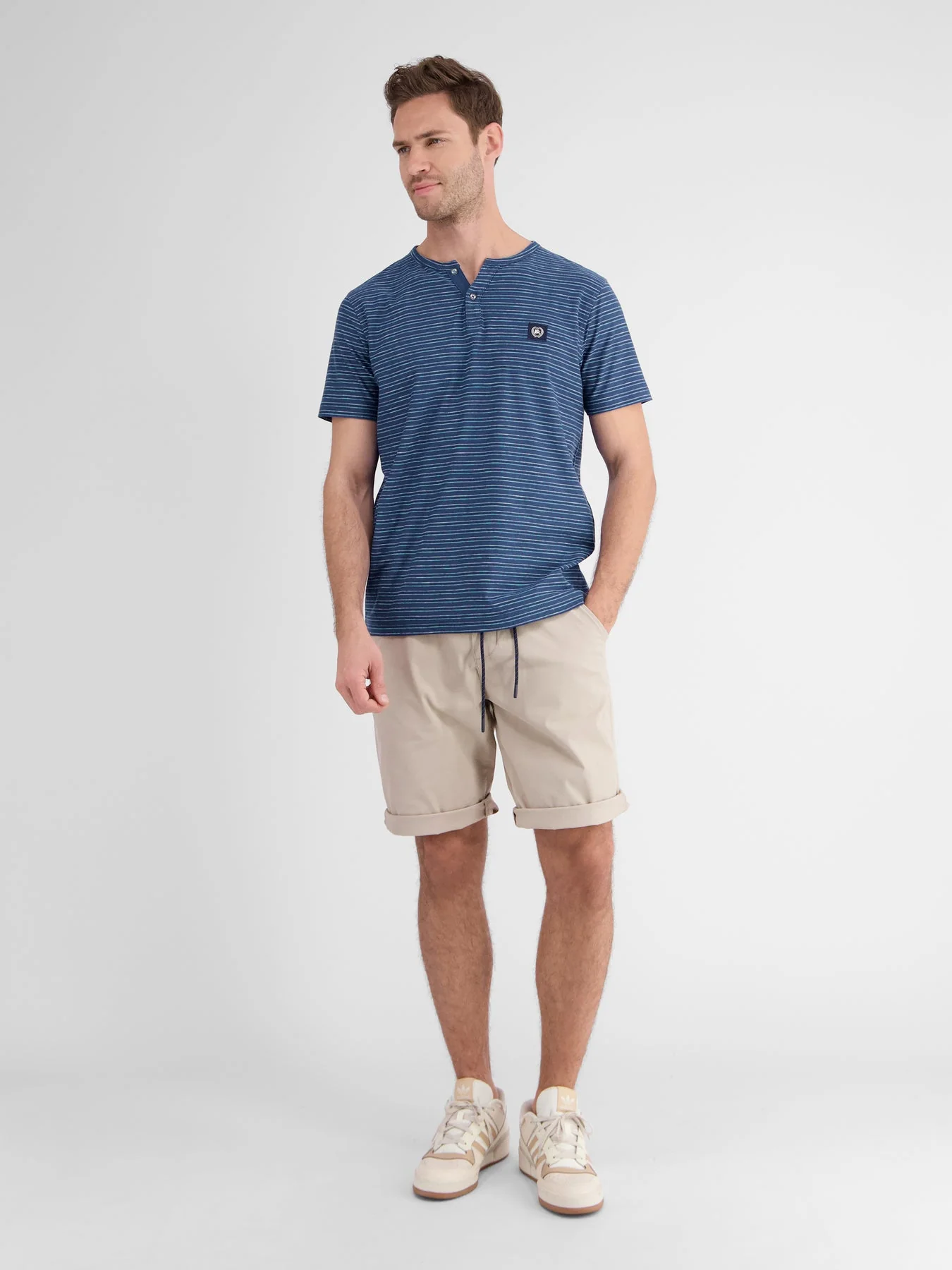 Men's Half Sleeve Striped Serafino T-shirt - Image 20