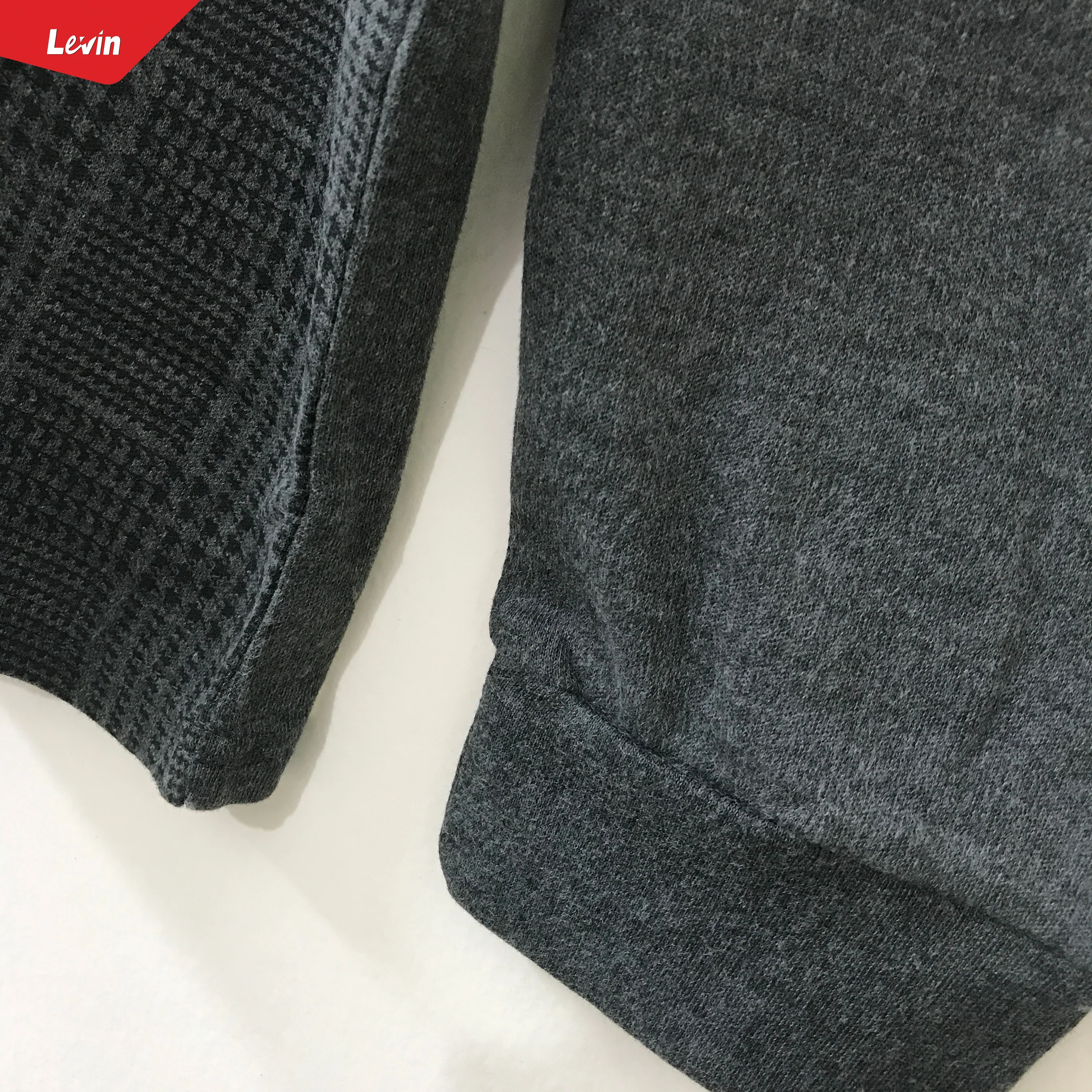 Mens Knit Cotton Mock Neck Long Sleeve Loose Fit Sweatshirt - Image 9