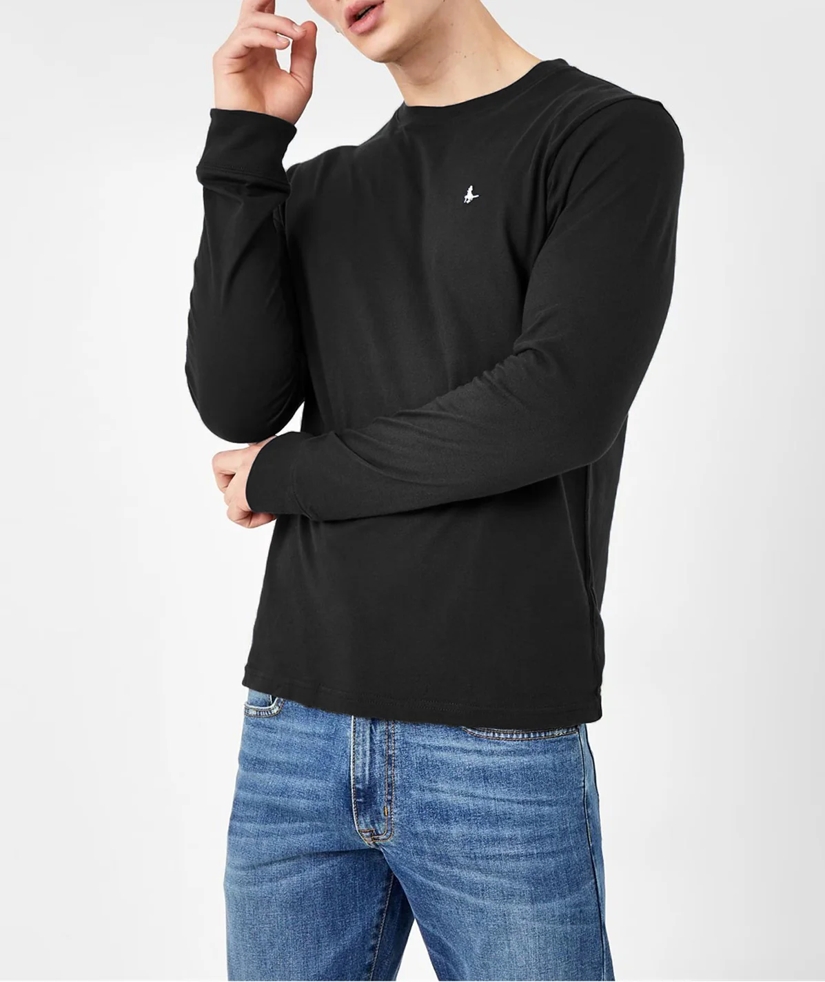 Mens Long Sleeve Cotton Crew Neck T-Shirt - Image 4