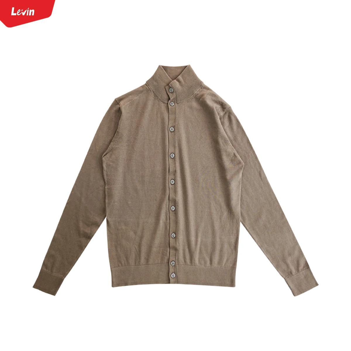 Mens Long Sleeve High Neck Cardigan Sweater - Image 12