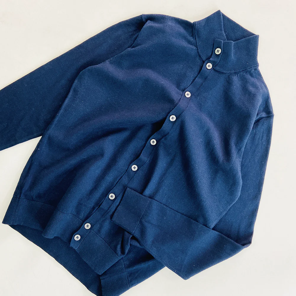 Mens Long Sleeve High Neck Cardigan Sweater - Image 14