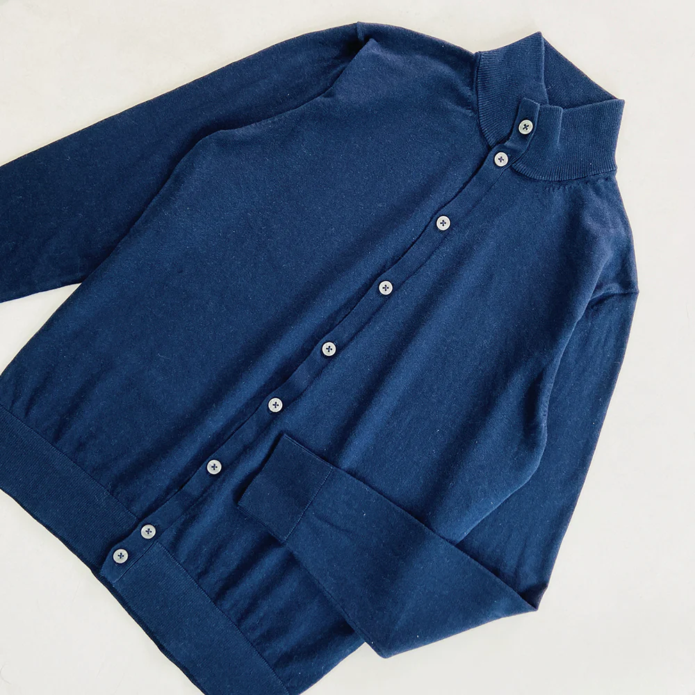 Mens Long Sleeve High Neck Cardigan Sweater - Image 26