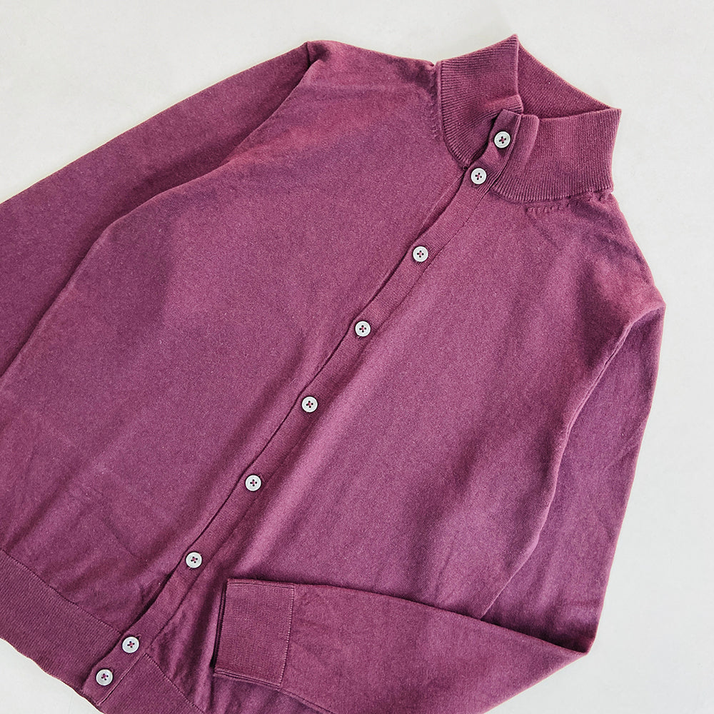 Mens Long Sleeve High Neck Cardigan Sweater - Image 34