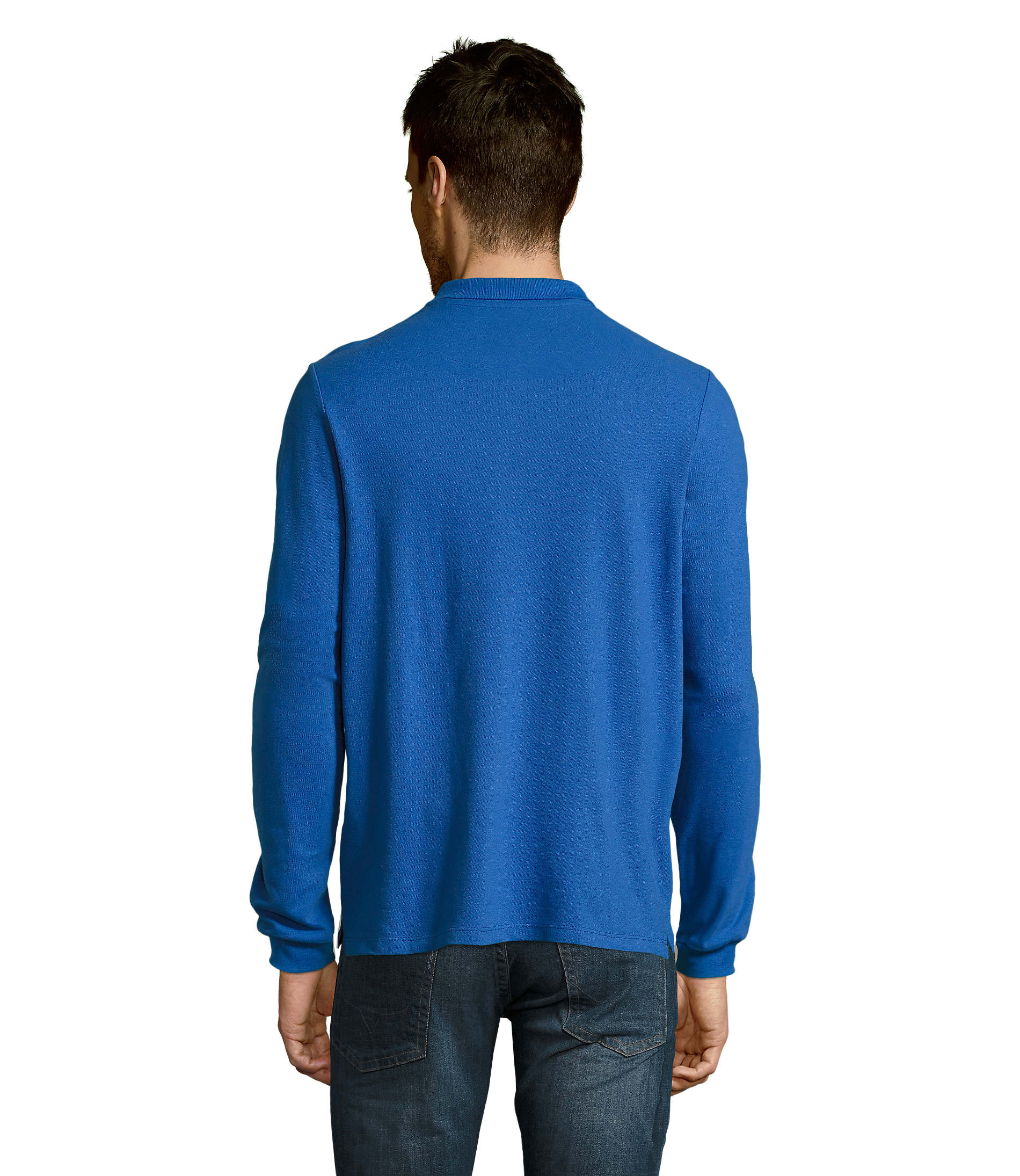 Mens Long Sleeve Pique Polo Cotton T-Shirt - Image 14